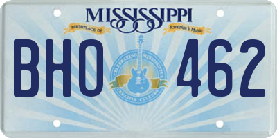 MS license plate BHO462