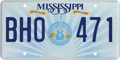 MS license plate BHO471