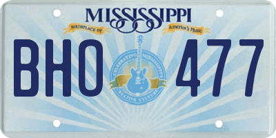 MS license plate BHO477