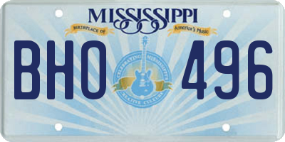 MS license plate BHO496