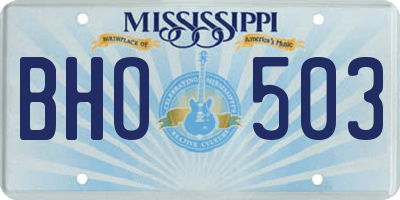 MS license plate BHO503