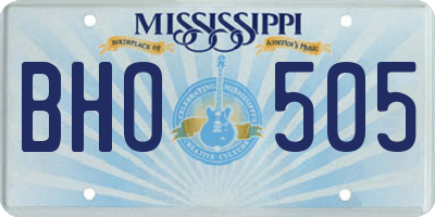 MS license plate BHO505