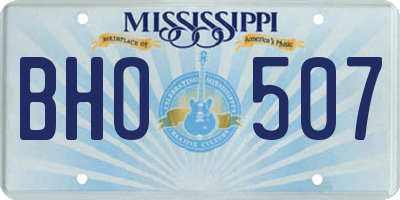 MS license plate BHO507