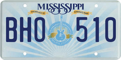 MS license plate BHO510