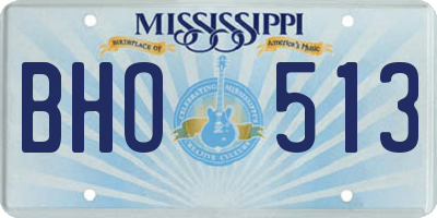 MS license plate BHO513