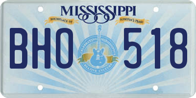 MS license plate BHO518