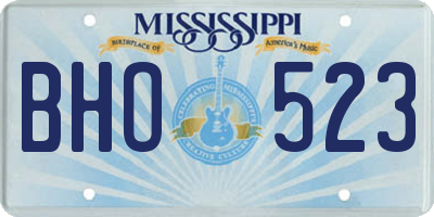 MS license plate BHO523