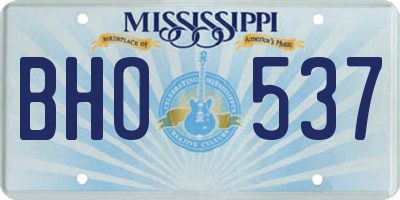 MS license plate BHO537