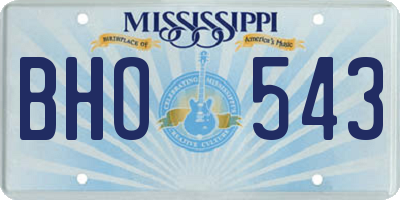 MS license plate BHO543