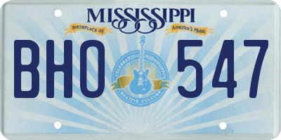 MS license plate BHO547