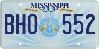 MS license plate BHO552