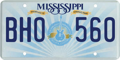 MS license plate BHO560