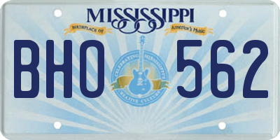 MS license plate BHO562