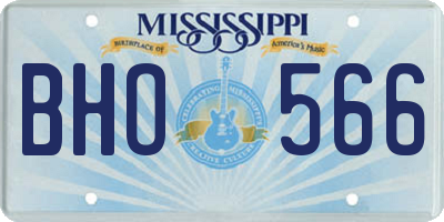 MS license plate BHO566