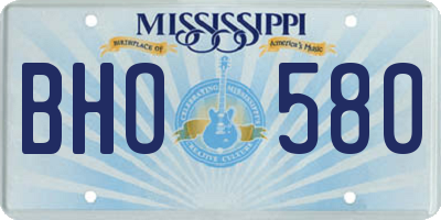 MS license plate BHO580