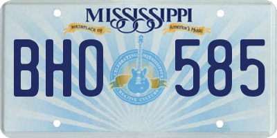 MS license plate BHO585