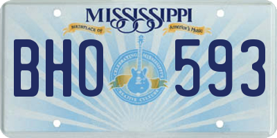 MS license plate BHO593