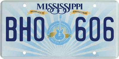 MS license plate BHO606