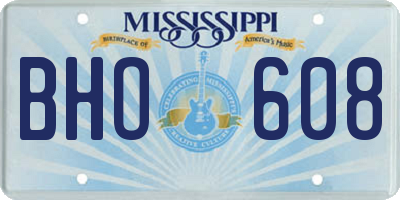 MS license plate BHO608