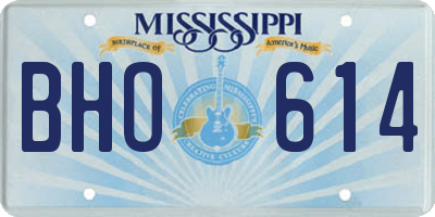 MS license plate BHO614