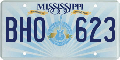 MS license plate BHO623