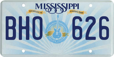 MS license plate BHO626