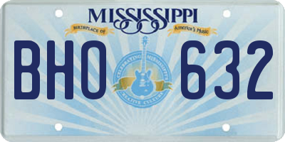 MS license plate BHO632
