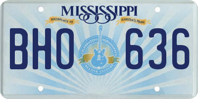 MS license plate BHO636