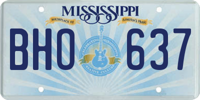 MS license plate BHO637