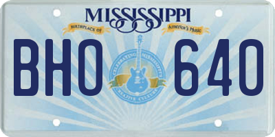MS license plate BHO640
