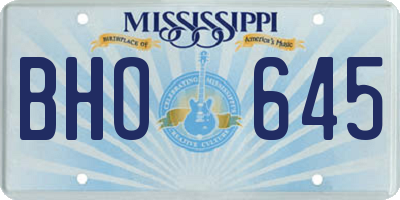 MS license plate BHO645
