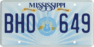 MS license plate BHO649