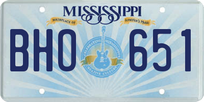 MS license plate BHO651