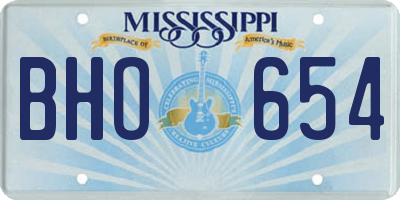 MS license plate BHO654