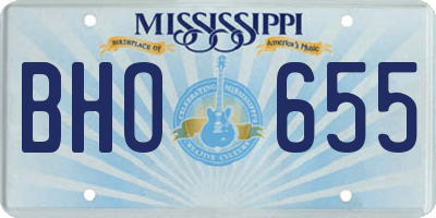 MS license plate BHO655