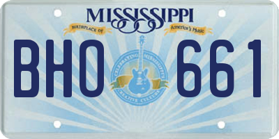 MS license plate BHO661