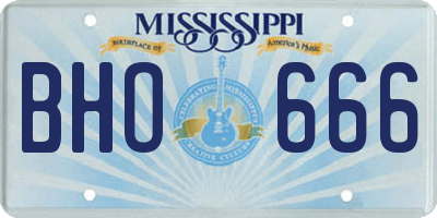 MS license plate BHO666