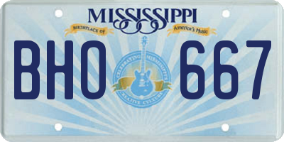 MS license plate BHO667