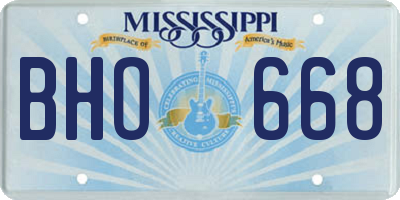 MS license plate BHO668