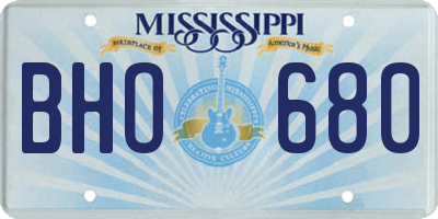 MS license plate BHO680