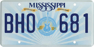 MS license plate BHO681