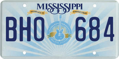 MS license plate BHO684