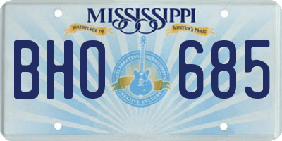 MS license plate BHO685