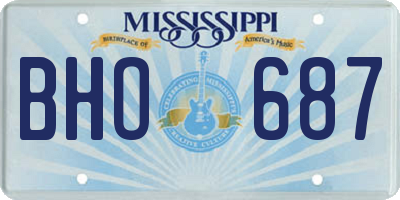 MS license plate BHO687