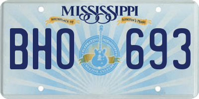 MS license plate BHO693
