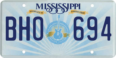 MS license plate BHO694