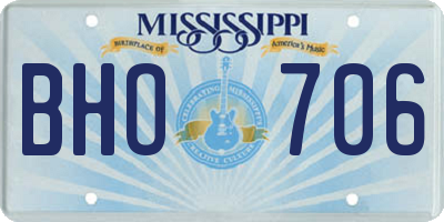 MS license plate BHO706