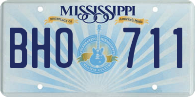MS license plate BHO711