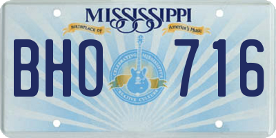 MS license plate BHO716