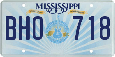 MS license plate BHO718